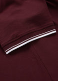 Men's Pique Stripes Regular Polo Shirt - Dark Burgundy