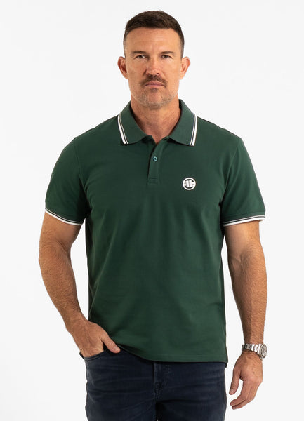 Men's Pique Stripes Regular Polo Shirt - Green
