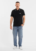 Men's Pique Stripes Regular Polo Shirt - Black