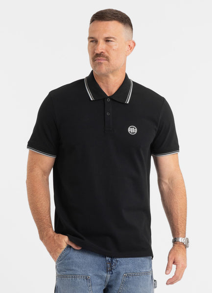 Men's Pique Stripes Regular Polo Shirt - Black