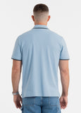 Men's Pique Stripes Regular Polo Shirt - Light Blue