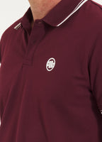Men's Pique Stripes Regular Polo Shirt - Dark Burgundy