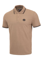 Men's Pique Stripes Regular Polo Shirt - Coyote Brown