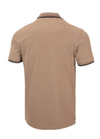 Men's Pique Stripes Regular Polo Shirt - Coyote Brown