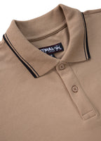 Men's Pique Stripes Regular Polo Shirt - Coyote Brown
