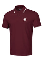 Men's Pique Stripes Regular Polo Shirt - Dark Burgundy
