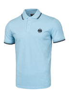 Men's Pique Stripes Regular Polo Shirt - Light Blue