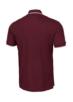 Men's Pique Stripes Regular Polo Shirt - Dark Burgundy