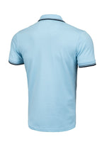 Men's Pique Stripes Regular Polo Shirt - Light Blue