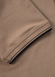 Men's Pique Stripes Regular Polo Shirt - Coyote Brown