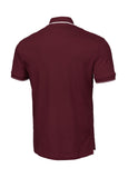 Men's Pique Stripes Regular Polo Shirt - Dark Burgundy