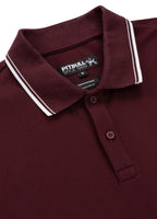 Men's Pique Stripes Regular Polo Shirt - Dark Burgundy