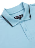Men's Pique Stripes Regular Polo Shirt - Light Blue