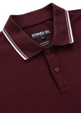 Men's Pique Stripes Regular Polo Shirt - Dark Burgundy