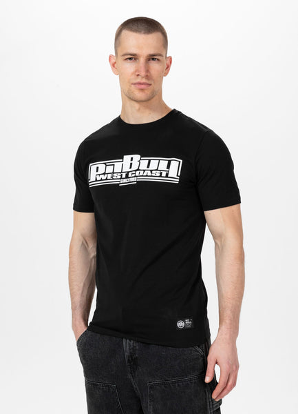 Herren T-Shirt Slim Fit Classic Boxing - Schwarz