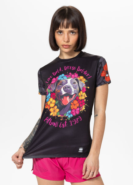 Women's sports shirt mesh HAPPY-PIT - black