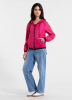 Women's transitional jacket with hood PRIMOSA - raspberry red