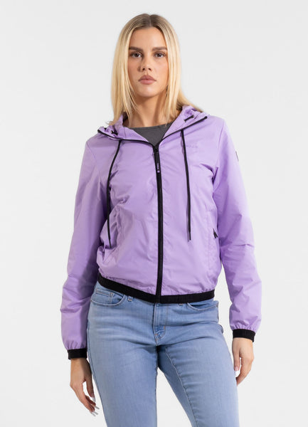 Women's transitional jacket with hood PRIMOSA - Purple