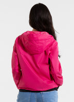 Women's transitional jacket with hood PRIMOSA - raspberry red