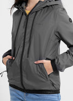 Women's transitional jacket with hood PRIMOSA - Graphite