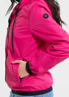 Women's transitional jacket with hood PRIMOSA - raspberry red