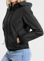 Women's transitional jacket with hood PRIMOSA - Black