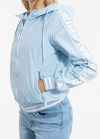Women's transitional jacket with hood WHITEWOOD - light blue