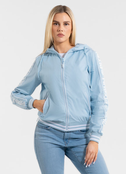 Women's transitional jacket with hood WHITEWOOD - light blue