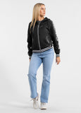 Women's transitional jacket with hood WHITEWOOD - Black