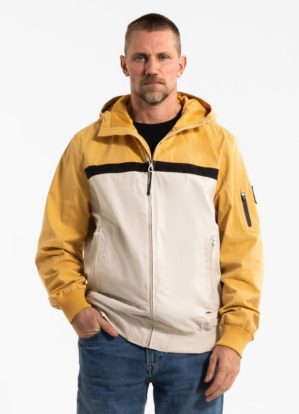 Men's 2-Color Longwood Hooded Transition Jacket - Yellow/Off-White