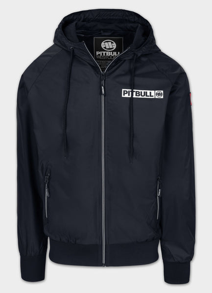 Men's Athletic Logo Hooded Transition Jacket - Dark Blue