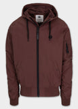 Men's transitional jacket with hood STEIN - Burgundy