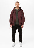 Men's transitional jacket with hood STEIN - Burgundy