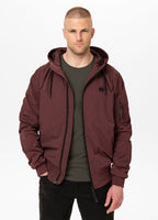Men's transitional jacket with hood STEIN - Burgundy