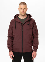 Men's transitional jacket with hood STEIN - Burgundy