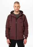 Men's transitional jacket with hood STEIN - Burgundy