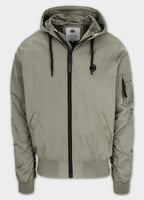 Men's transitional jacket with hood STEIN - olive grey
