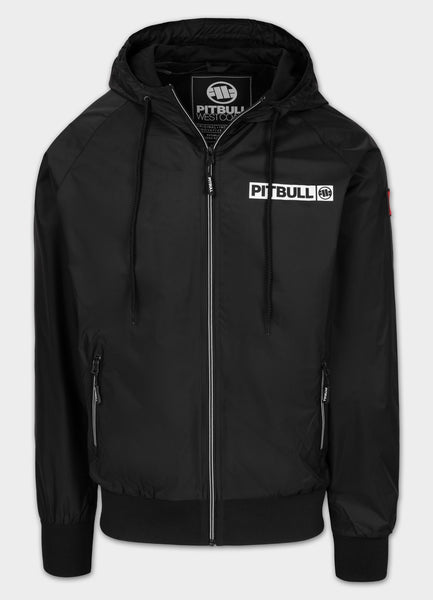 Men's Athletic Logo Hooded Transition Jacket - Black