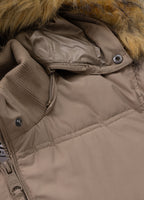 Men's winter jacket with hood Burnt