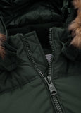 Men's winter jacket with hood Burnt