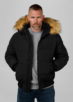 Men's winter jacket with hood Burnt