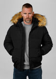 Men's winter jacket with hood Burnt