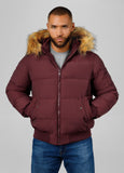 Men's winter jacket with hood Burnt