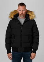 Men's winter jacket with hood Burnt