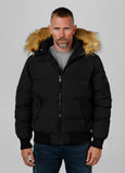 Men's winter jacket with hood Burnt
