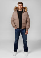 Men's winter jacket with hood Burnt