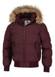 Men's winter jacket with hood Burnt