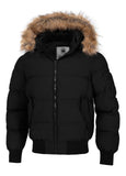 Men's winter jacket with hood Burnt