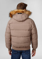 Men's winter jacket with hood Burnt