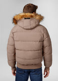 Men's winter jacket with hood Burnt